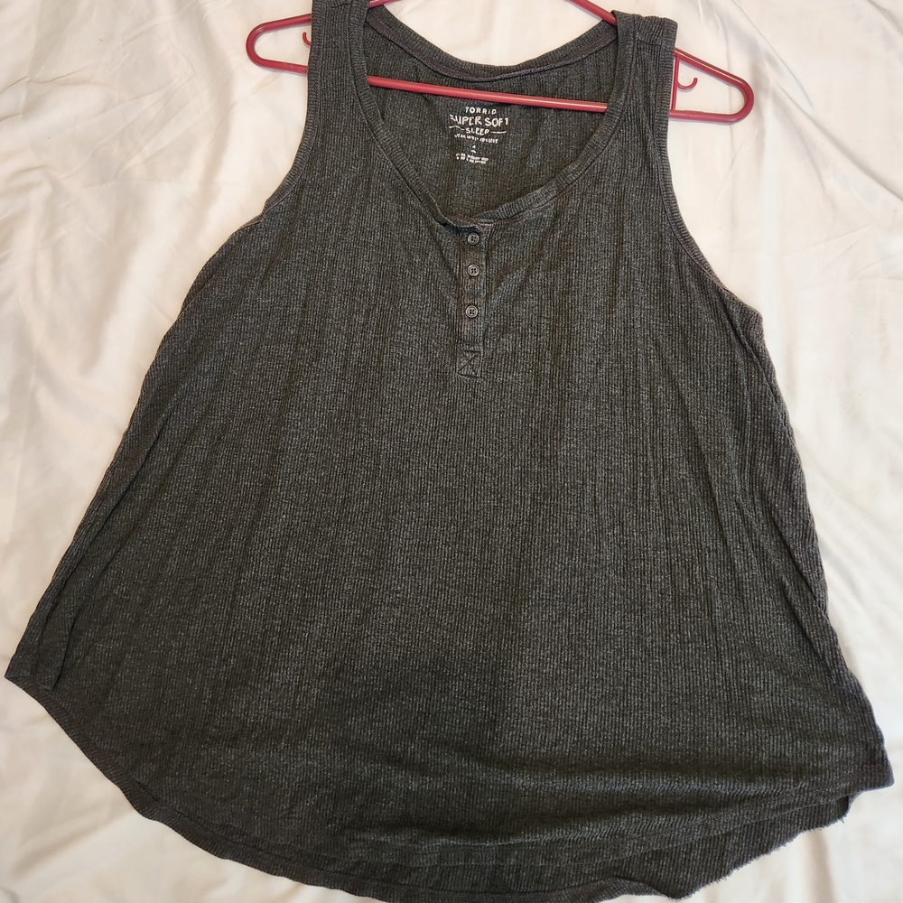 Torrid Rib Henley Sleeveless Sleep Tank
